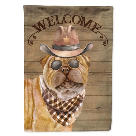 Carolines Treasures 28 x 0.01 x 40 in. Shar Pei Country Dog Flag Canvas House Size CK6358CHF